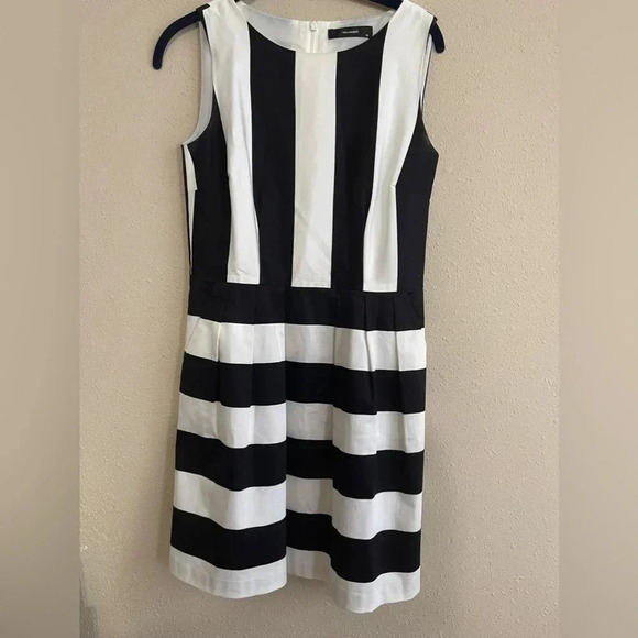 Hallhuber white and black dress size 36‎ small - Picture 1 of 3